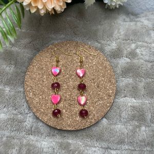 Pink Heart Valentine’s Day Earrings